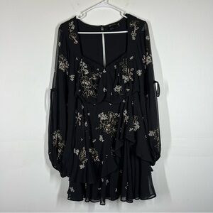 ASOS Black Floral Mini Dress